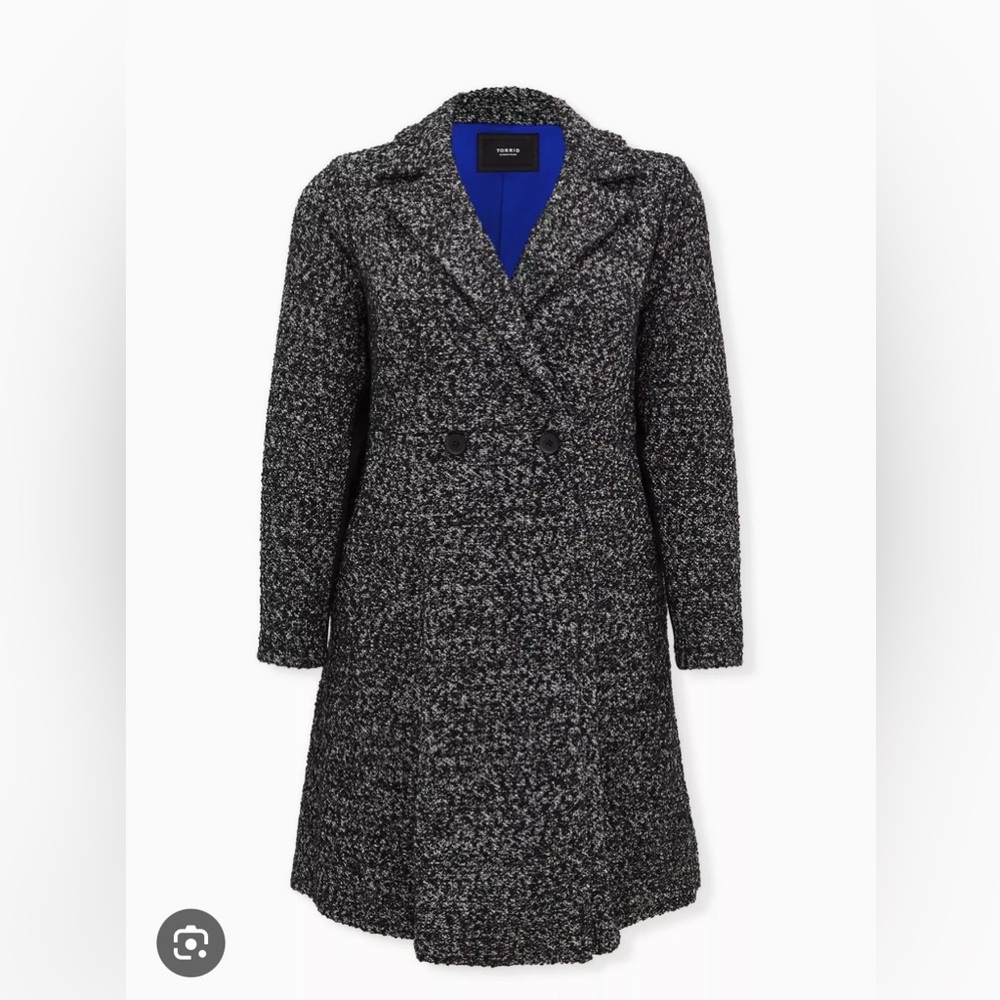 Torrid Black & White Boucle Statement Coat